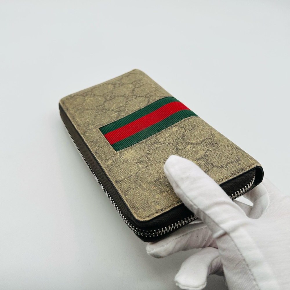 Gucci Supreme Sherry Line Leather Zippy Wallet - Picture 4 of 12